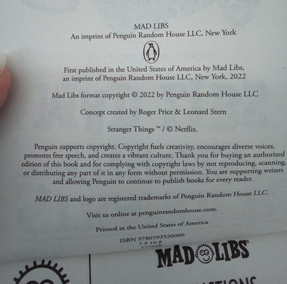 New Netflix Stranger Things 2022 Mad Libs World's Greatest Word Game Book - Picture 3 of 5